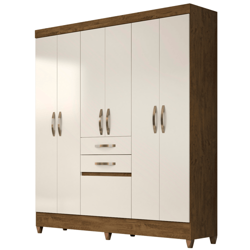 Guarda-roupa em MDP, 6 Portas, 3 Gavetas, Com Pés - New Mafra Plus Menor preço em Guarda-roupa em MDP, 6 Portas, 3 Gavetas, Com Pés - New Mafra Plus