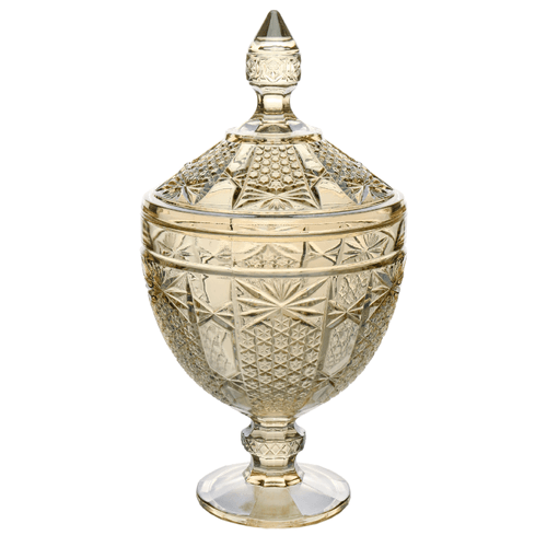 Potiche Decorativo Wolff Princess, Com Pé, Cristal, Champanhe, 15x28cm - 27957 Menor preço em Potiche Decorativo Wolff Princess, Com Pé, Cristal, Champanhe, 15x28cm - 27957