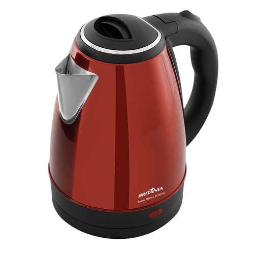 Chaleira Elétrica Britânia, 1500W, Desligamento Automático, 1,8L, Vermelho - BCH03VI Menor preço em Chaleira Elétrica Britânia, 1500W, Desligamento Automático, 1,8L, Vermelho - BCH03VI