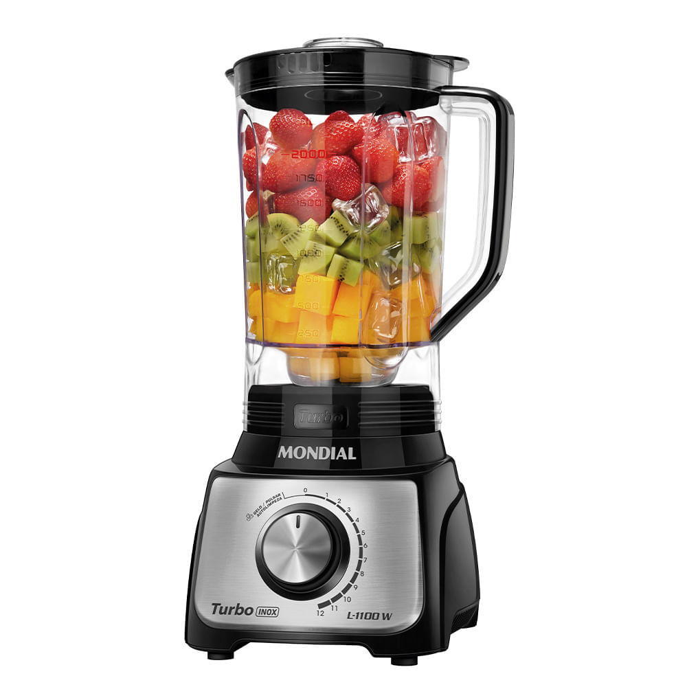 Liquidificador Turbo Mondial, 1100W, 12 Velocidades, 3L, Preto - L1100 BI