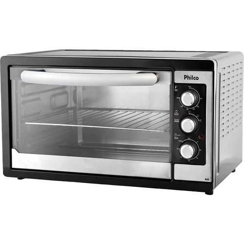 Forno Elétrico 46L Philco com Timer Prata e Preto 127V - 110V Menor preço em Forno Elétrico 46L Philco com Timer Prata e Preto 127V - 110V