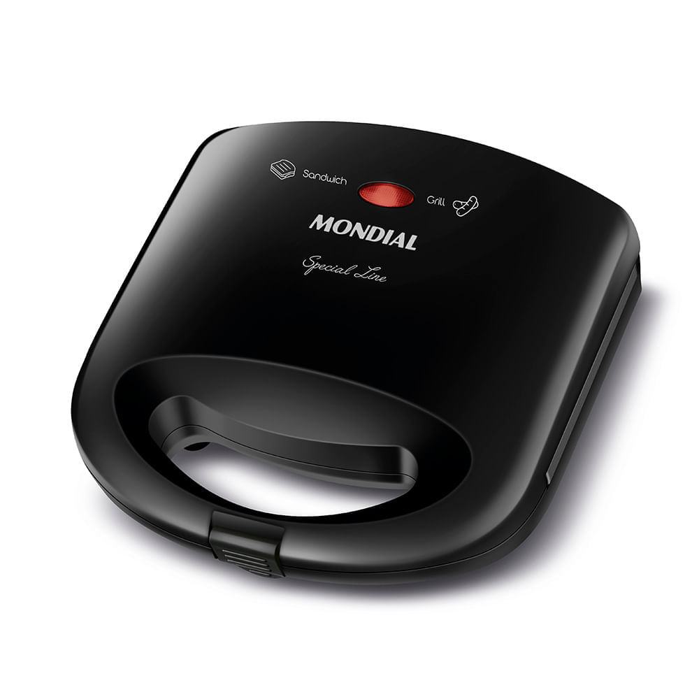 Sanduicheira e Grill 2 em 1 Mondial, Luzes Indicadoras, 750W, Preto - SN01