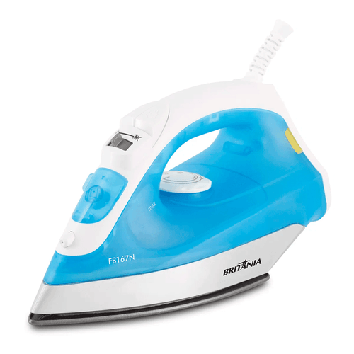 Ferro a Vapor Britânia, Base Antiaderente, Azul - FB167N - 110V Menor preço em Ferro a Vapor Britânia, Base Antiaderente, Azul - FB167N - 110V
