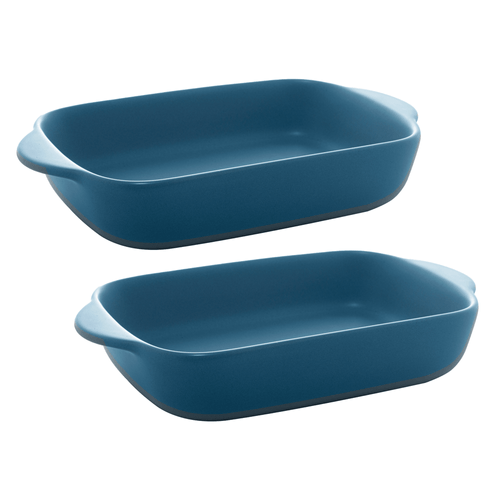 Conjunto de Travessas Nórdica, 2 Peças, 24x14 cm, Porcelana, Azul - 28727 Menor preço em Conjunto de Travessas Nórdica, 2 Peças, 24x14 cm, Porcelana, Azul - 28727