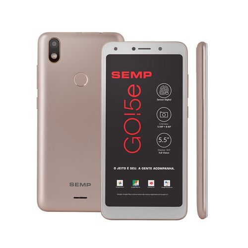 Celular Smartphone Semp Go 5e 16gb Dourado - Dual Chip