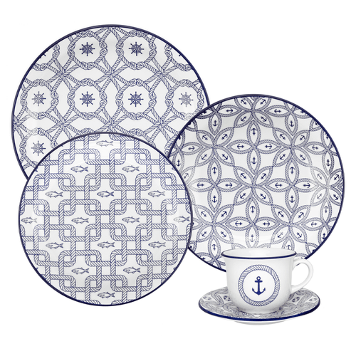 Conjunto de Jantar e Chá Oxford, 30 Peças, Porcelana, Nautico - J164-6784 - Conjunto de Jantar / Chá Oxford, 30 Peças, Porcelana, Nautico - J164-6784 Menor preço em Conjunto de Jantar e Chá Oxford, 30 Peças, Porcelana, Nautico - J164-6784 - Conjunto de Jantar / Chá Oxford, 30 Peças, Porcelana, Nautico - J164-6784