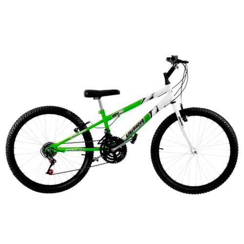 Bicicleta Ultra Bikes Pro Tork Rebaixada Aro 26 Rígida 18 Marchas - Branco/verde