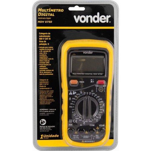 Multimetro Digital Mdv0750 - Vonder Menor preço em Multimetro Digital Mdv0750 - Vonder