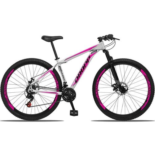 Bicicleta Dropp Aluminum Disc M T15 Aro 29 Susp. Dianteira 21 Marchas - Branco/rosa