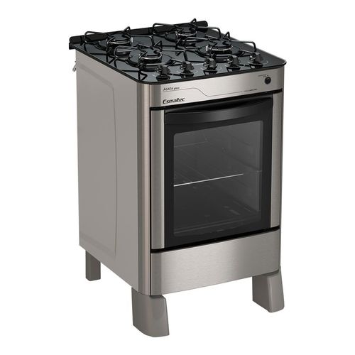 Fogão Esmaltec 4 Bocas Inox Agata Glass Bivolt Menor preço em Fogão Esmaltec 4 Bocas Inox Agata Glass Bivolt