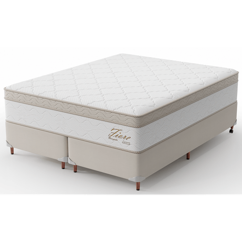 Cama Box Casal Queen, Molas Ensacadas, Com Massageador, 158x198cm - Montreal Fiore Menor preço em Cama Box Casal Queen, Molas Ensacadas, Com Massageador, 158x198cm - Montreal Fiore