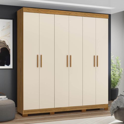 Guarda Roupa de Casal Amarok c/ 6 Portas-Carvalho/Off White Menor preço em Guarda Roupa de Casal Amarok c/ 6 Portas-Carvalho/Off White