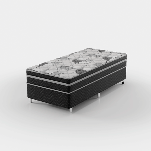 Conjunto Box Solteiro Dallas com Molas 88x188cm Montreal Menor preço em Conjunto Box Solteiro Dallas com Molas 88x188cm Montreal