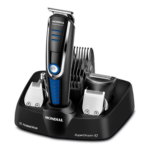 Aparador de Pelo Super Groom Mondial 10 em 1, Uso sem Fio, Lâmina Aço Inox - BG03 - Bivolt Menor preço em Aparador de Pelo Super Groom Mondial 10 em 1, Uso sem Fio, Lâmina Aço Inox - BG03 - Bivolt