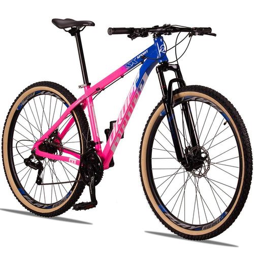 Bicicleta Dropp Sx Sport T15 Aro 29 Susp. Dianteira 21 Marchas - Azul/rosa