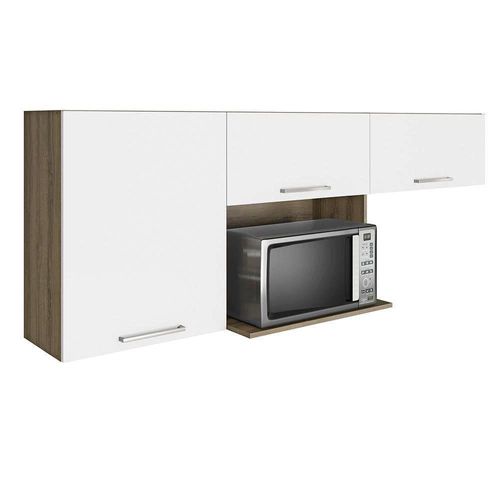 Armário Aéreo 3 Portas Star Itatiaia - Branco/Castanho Menor preço em Armário Aéreo 3 Portas Star Itatiaia - Branco/Castanho