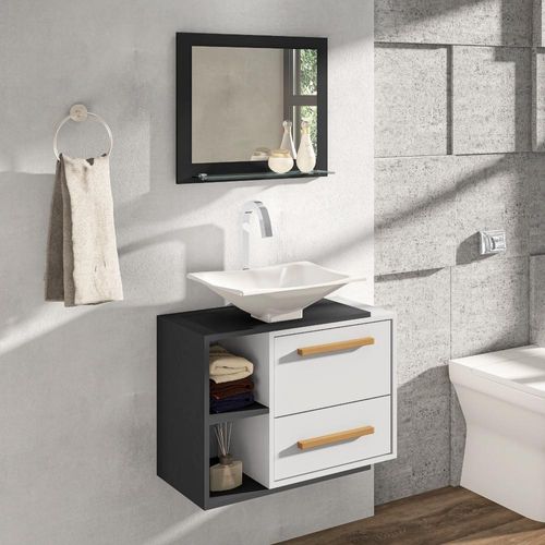 Conjunto De Banheiro Merci Preto Fosco E Branco Menor preço em Conjunto De Banheiro Merci Preto Fosco E Branco