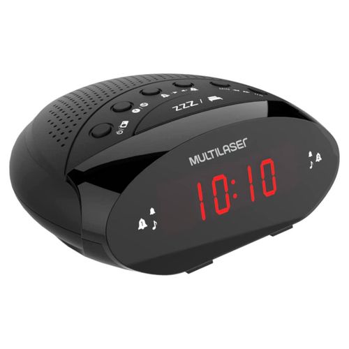 Caixa de Som e Rádio Relógio Multilaser New 2 - Rádio FM - com função Despertador - Preto - SP399 Menor preço em Caixa de Som e Rádio Relógio Multilaser New 2 - Rádio FM - com função Despertador - Preto - SP399