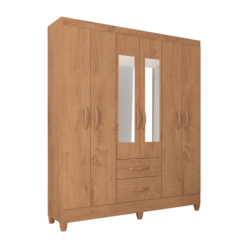 Guarda Roupa Casal MDP Real 6 Portas 2 Gavetas com pés Atualle Menor preço em Guarda Roupa Casal MDP Real 6 Portas 2 Gavetas com pés Atualle