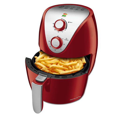 Fritadeira Sem Óleo Air Fryer Mondial Family, 1500W, 3,5L, Vermelho/Inox - AF-32Ri Menor preço em Fritadeira Sem Óleo Air Fryer Mondial Family, 1500W, 3,5L, Vermelho/Inox - AF-32Ri