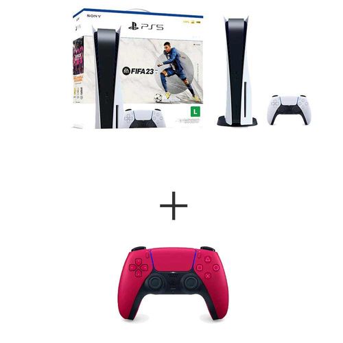 Console PlayStation®5 PS5 Sony 825GB + Jogo Fifa 23 + Controle sem Fio DualSense Sony Cosmic Red para Playstation®5 Menor preço em Console PlayStation®5 PS5 Sony 825GB + Jogo Fifa 23 + Controle sem Fio DualSense Sony Cosmic Red para Playstation®5