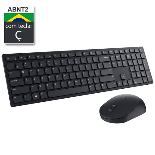 Kit Teclado e Mouse sem fio Dell Pro KM5221W - ABNT2 - 1600dpi - Recptor USB Menor preço em Kit Teclado e Mouse sem fio Dell Pro KM5221W - ABNT2 - 1600dpi - Recptor USB