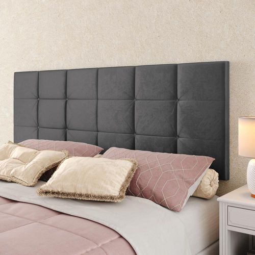 Cabeceira Cama Box Casal Queen 1,60 Suspensa Bia Suede - Cinza - RPM Móveis Menor preço em Cabeceira Cama Box Casal Queen 1,60 Suspensa Bia Suede - Cinza - RPM Móveis