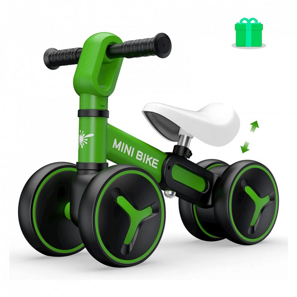 aanraken Schep creatief Bicicleta sem Pedal Infantil XJD com 4 Rodas para Crianças de 1 a 4 Anos,  Verde - Novo Mundo