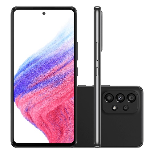 Smartphone Samsung Galaxy A53 Tela 6,5'' 128 GB 8GB RAM 5G Octa Core Preto SMA536EZKSZTO Menor preço em Smartphone Samsung Galaxy A53 Tela 6,5'' 128 GB 8GB RAM 5G Octa Core Preto SMA536EZKSZTO