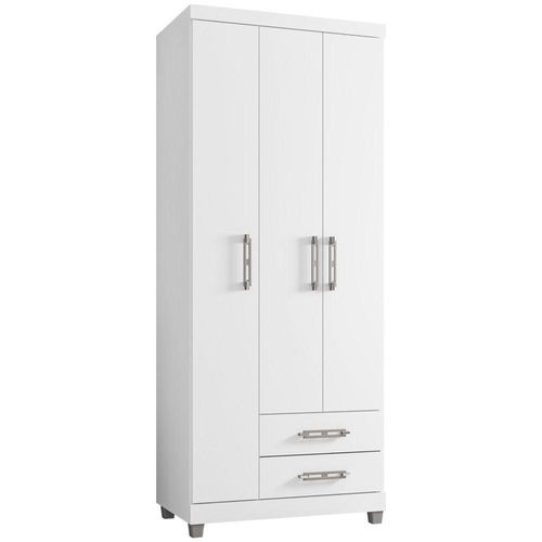 Guarda Roupa Solteiro 3 Portas Louise Branco 1834 Menor preço em Guarda Roupa Solteiro 3 Portas Louise Branco 1834