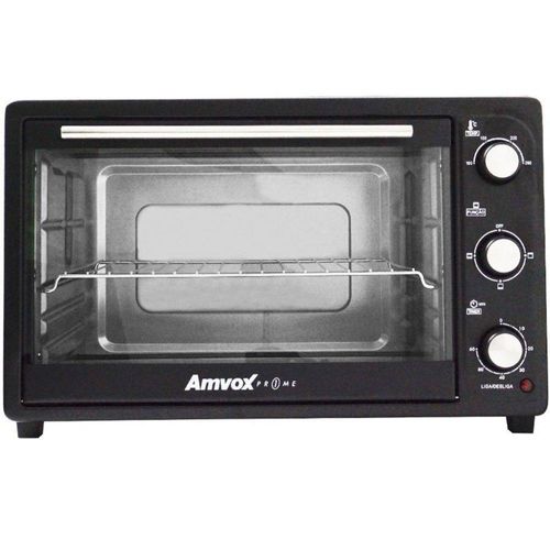 Forno Elétrico Amvox Preto Bancada 45 litros 1500W Multifunção Timer Alarme AFR 4500 Menor preço em Forno Elétrico Amvox Preto Bancada 45 litros 1500W Multifunção Timer Alarme AFR 4500