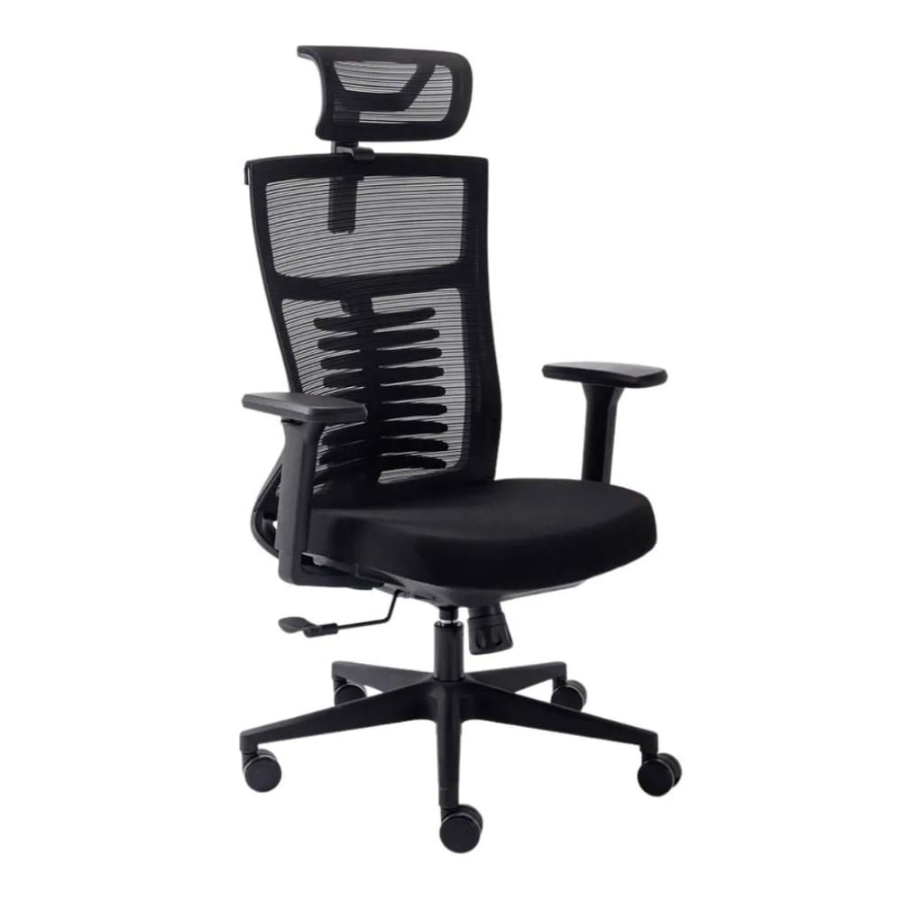Cadeira de Escritório Elements Vertta - 7 níveis de altura - Inclinação  150° - Preta - 70048 - Novo Mundo Mobile
