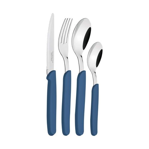 Faqueiro Tramontina Carmel com Laminas em Aço Inox e Cabos de Polipropileno Turquesa Escuro 24 Peças Menor preço em Faqueiro Tramontina Carmel com Laminas em Aço Inox e Cabos de Polipropileno Turquesa Escuro 24 Peças