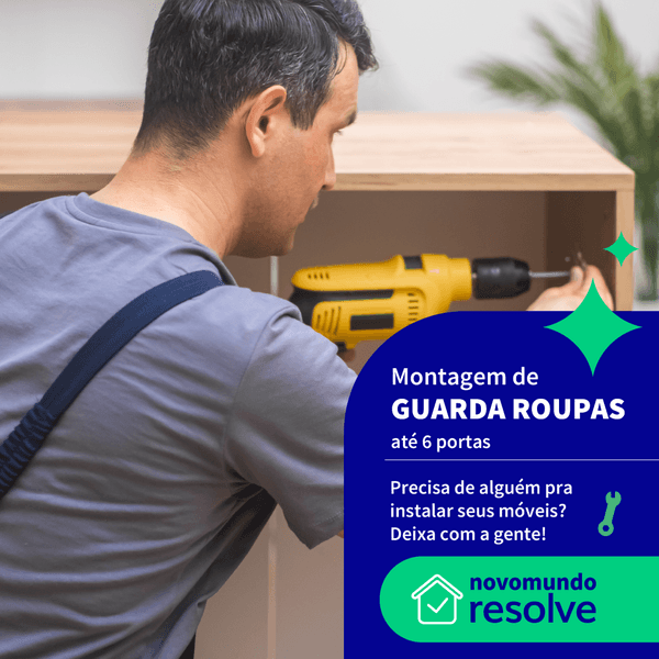 Montagem de Guarda Roupas até 6 Portas