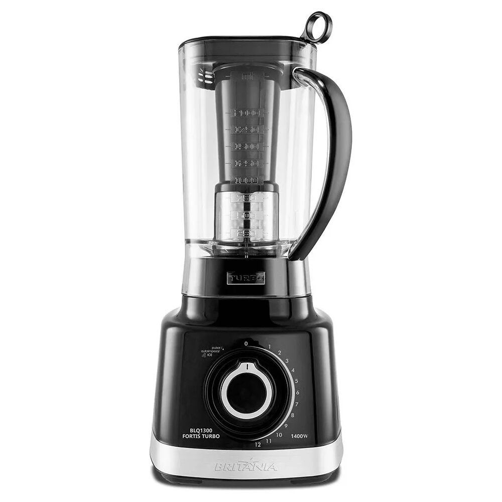 Liquidificador Britânia Fortis Turbo 1400W 3L 6 Lâminas Preto BLQ1300
