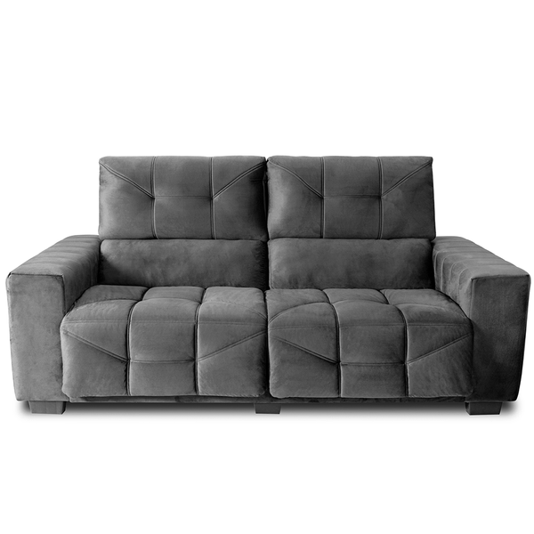 Estofado Hellen Majestic D23 3 Lugares Cinza