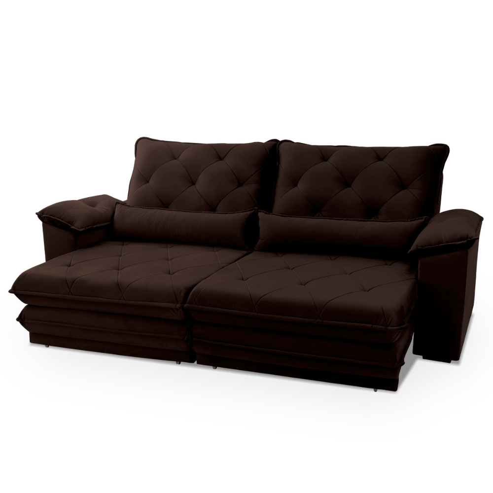 Estofado Hellen Plenitude 250cm Retratil Reclinavel - 3 Lugares