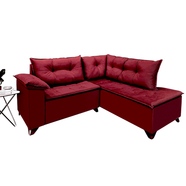 Conjunto Estofado Napoles Com Chaise Vinho