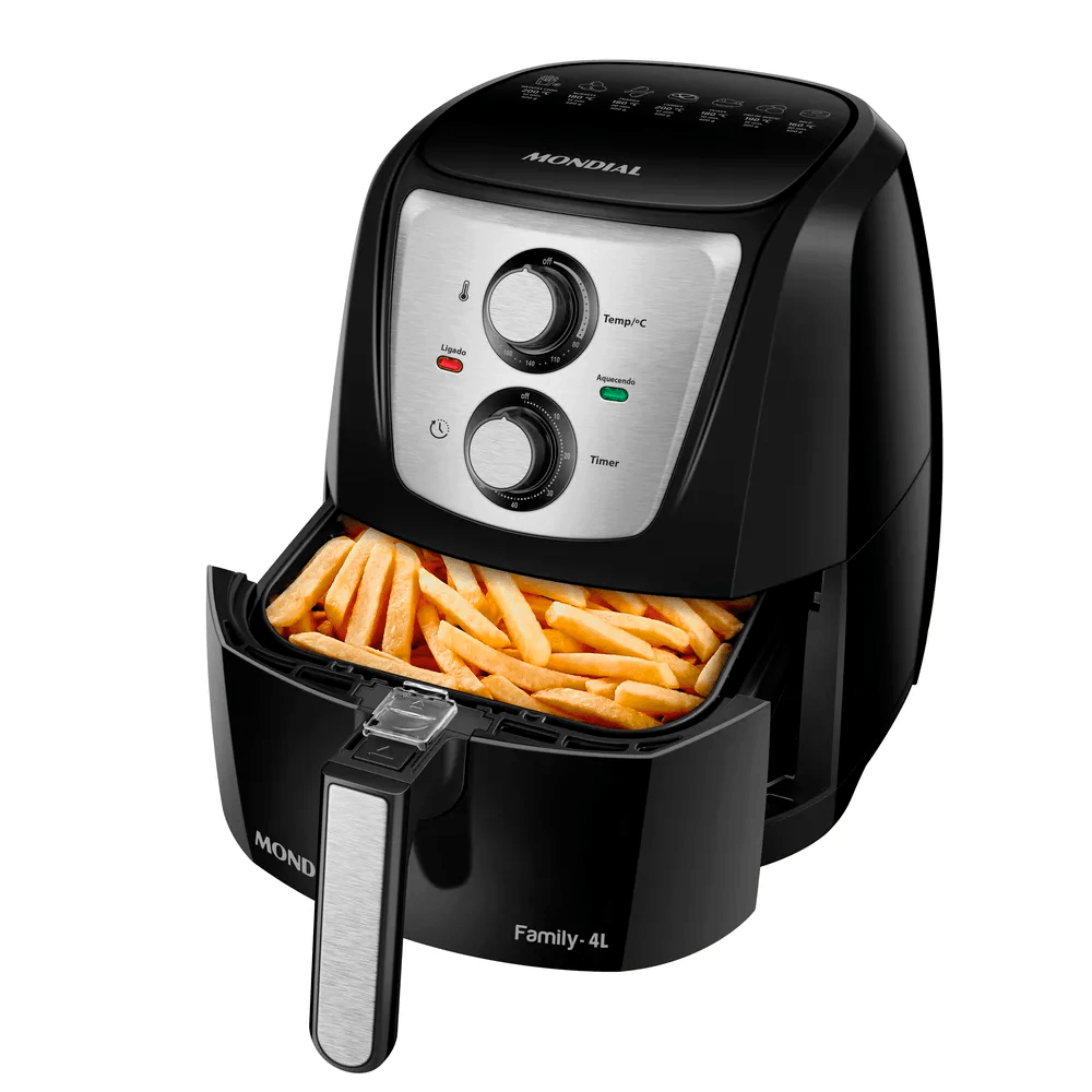 Fritadeira Sem Óleo Air Fryer 4L Mondial Preto/Inox 1500W - AFN-40-TBI