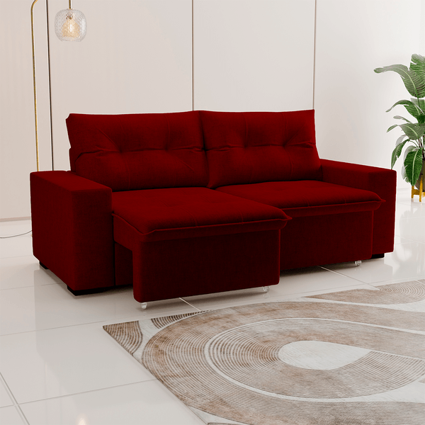 Sofá Milano 3 Lugares Vermelho
