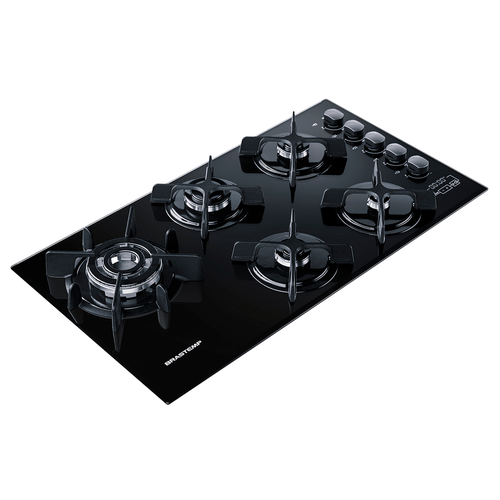 Cooktop Brastemp Gourmand 5 Bocas, Vidro Temperado, Quadrichama, Preto