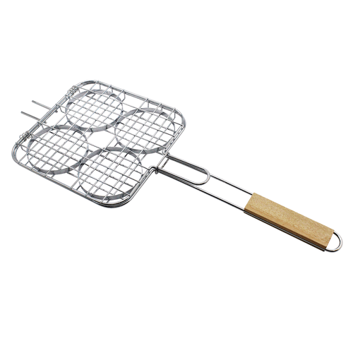 Grelha Retangular Easy Grill Dynasty, Aço Inox, Cabo de Madeira - 26018 Menor preço em Grelha Retangular Easy Grill Dynasty, Aço Inox, Cabo de Madeira - 26018