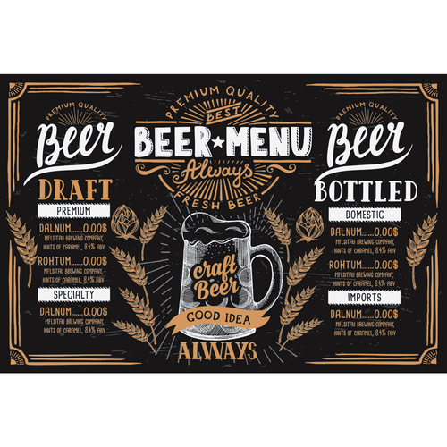 Tábua Retangular Beer Menu Dynasty, Vidro - 24961 Menor preço em Tábua Retangular Beer Menu Dynasty, Vidro - 24961