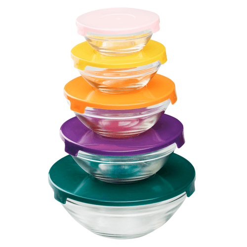Jogo de Bowls Bon Gourmet, Com Tampa, Vidro, 5 Peças - 25622 Menor preço em Jogo de Bowls Bon Gourmet, Com Tampa, Vidro, 5 Peças - 25622
