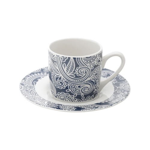 Jogo de Xícaras para Café Lyor Blue Floral, 6 Peças, Porcelana - 8328 Menor preço em Jogo de Xícaras para Café Lyor Blue Floral, 6 Peças, Porcelana - 8328