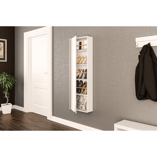 Sapateira em MDP/MDF, Com Espelho, 1 Porta, 4 Prateleiras - Itajaí - Branco Menor preço em Sapateira em MDP/MDF, Com Espelho, 1 Porta, 4 Prateleiras - Itajaí - Branco