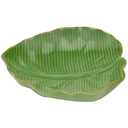 Prato Decorativo Banana Leaf Lyor, Cerâmica, Verde - 4497