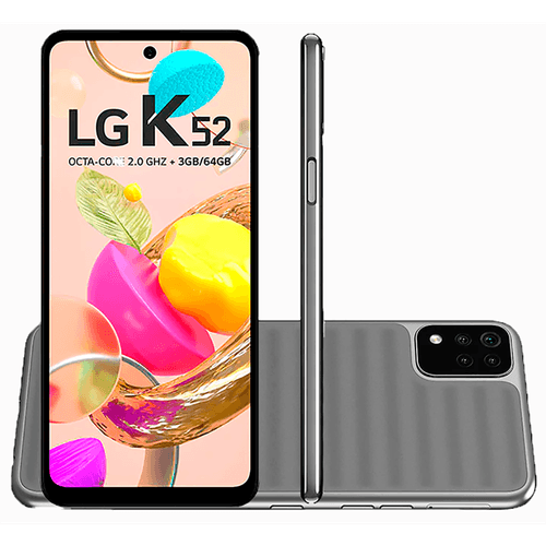 Smartphone LG K52, Tela 6,6'', Câmera Quádrupla, 13MP, 64GB, Octa-Core, Cinza - LMK420BMW Menor preço em Smartphone LG K52, Tela 6,6'', Câmera Quádrupla, 13MP, 64GB, Octa-Core, Cinza - LMK420BMW