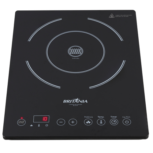 Cooktop Portátil Britânia, 1 Boca, Display Digital, Preto - BCT01P Menor preço em Cooktop Portátil Britânia, 1 Boca, Display Digital, Preto - BCT01P