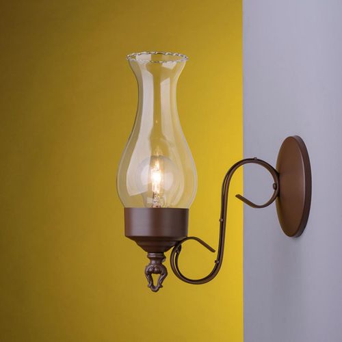 Arandela Aço Fosfotizado Ideal Vintage Marrom com Vidro Transparente 1xE27 Menor preço em Arandela Aço Fosfotizado Ideal Vintage Marrom com Vidro Transparente 1xE27